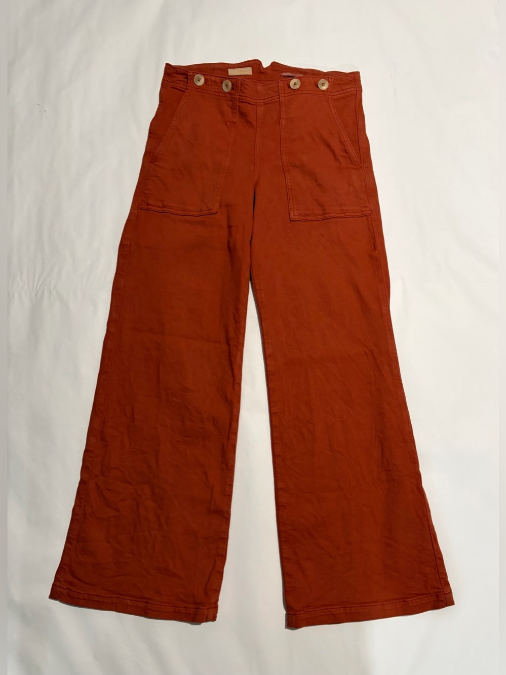 Pilcro Wide-Leg Utility Pants in Burnt Orange